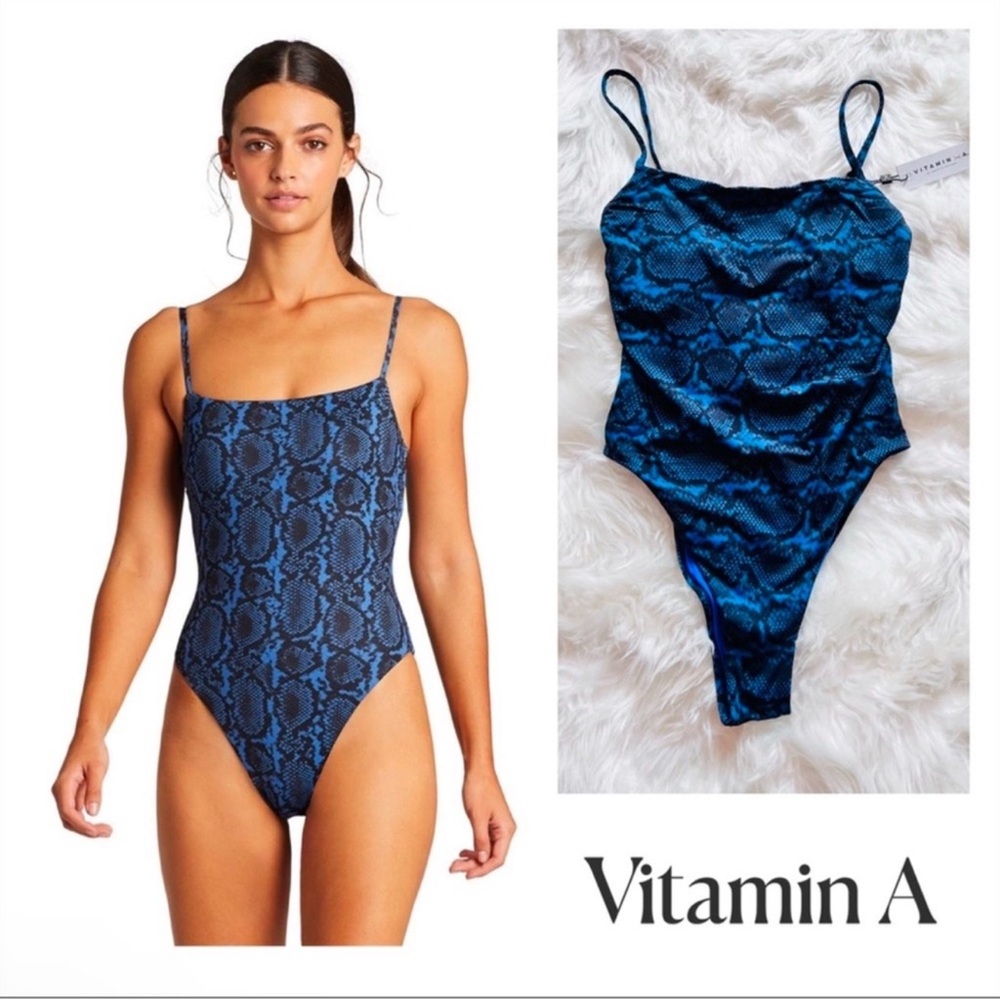 New! VITAMIN A Jenna Animal Print High Leg One-Piece Swimsuit